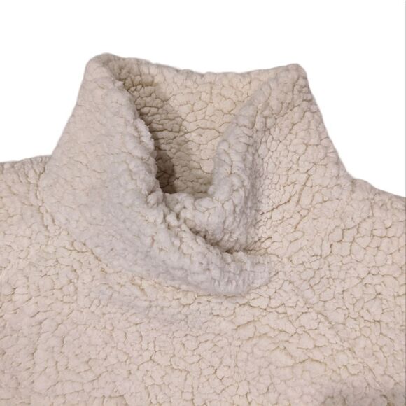 Balance Collection Sherpa‎ Pullover Sweatshirt Ivory/White Women's Small Fuzzy - Picture 4 of 9
